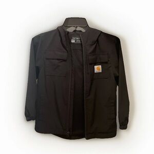 Carhartt Unisex Kids XS Black Hooded Full Zip Jacket w/Pockets